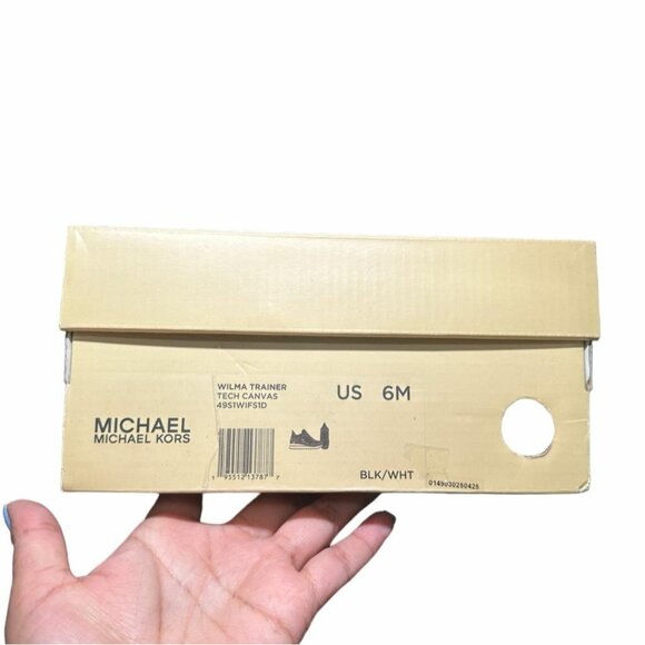 ❤️MICHAEL KORS WILMA Trainer Sneaker Sz 6 Women Black Monogram Fashion Lifestyle - Picture 8 of 9